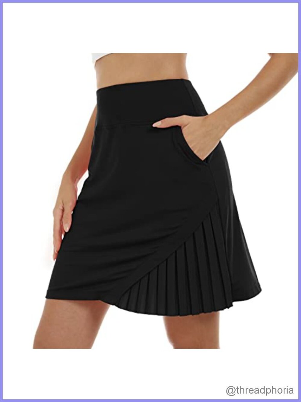 Women's 20" Knee Length Golf Skort with 4 Pockets, High Waist Active Tennis